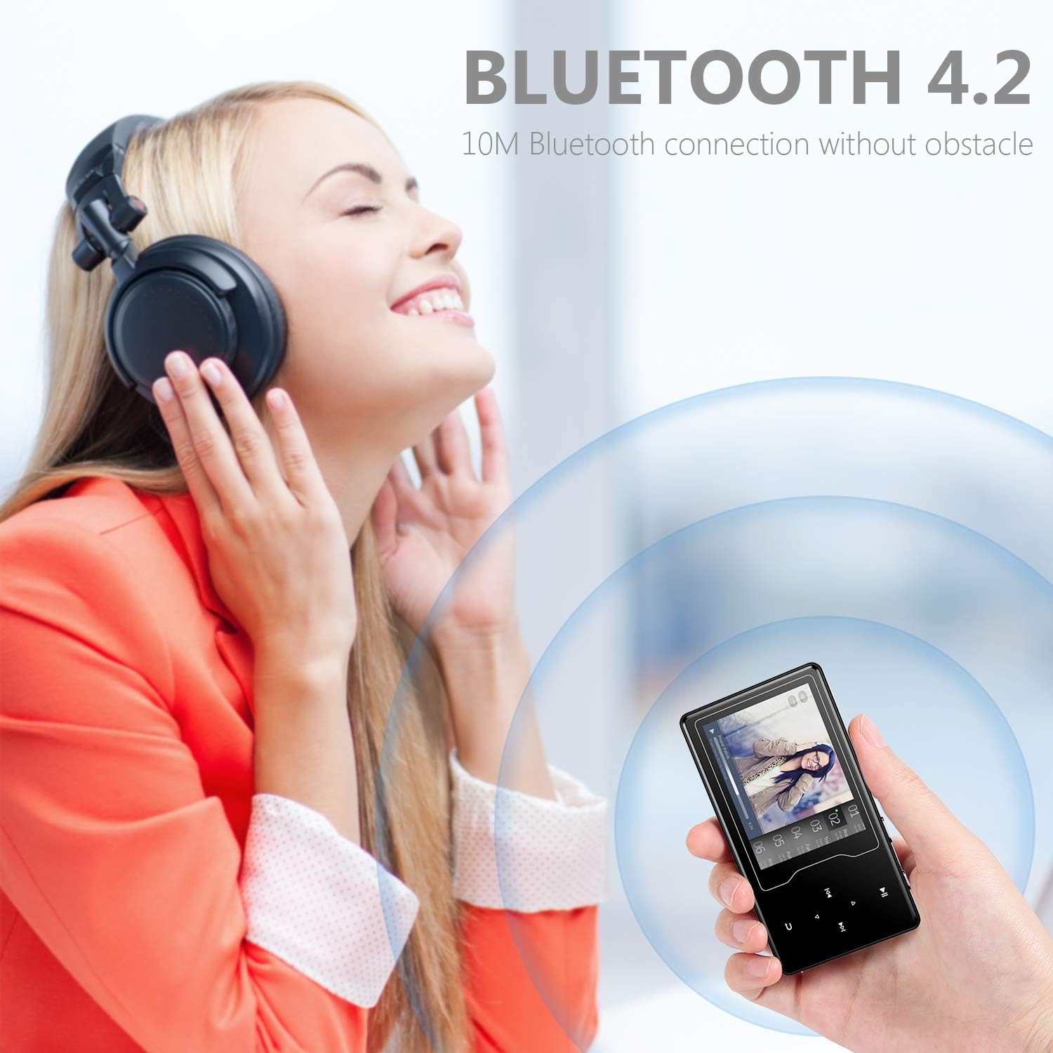 MP3 Player with Bluetooth 5.0, BERENNIS 16GB Portable HiFi Lossless Sound 2.4" Large Screen Music Player with FM Radio Voice Recorder Video Player, Support up to 128GB Pack of 2