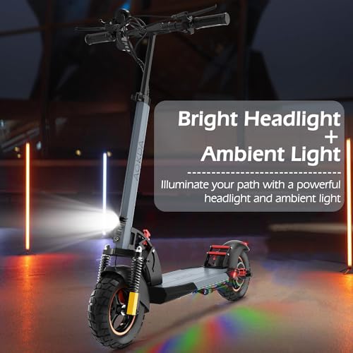 Electric Scooter Adults, 800W Motor & 28 MPH Portable Folding Commuting Eletric Scooter, Up to 22 Miles Range, 10" Off Road Tires e Scooter, Dual Brake & Dual Suspension Scooter for Adult E-Scooter
