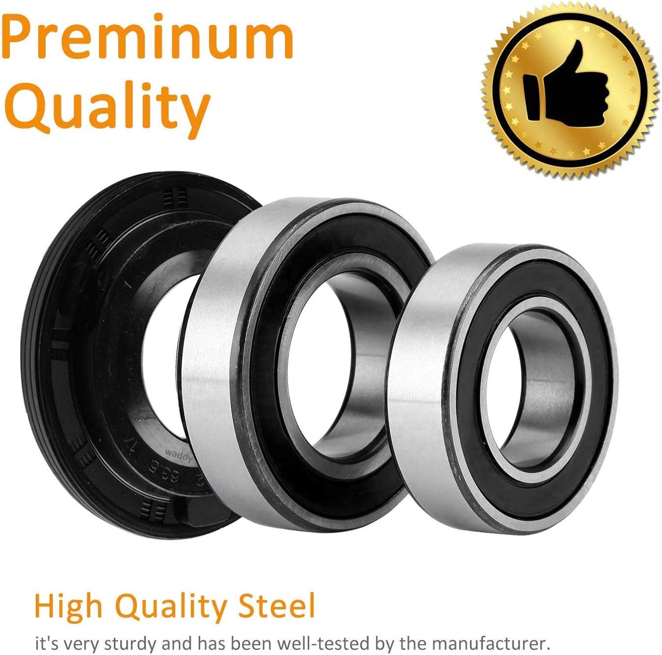W10435302 Tub Seal and Bearing Kit with 280145 Hub Kit Compatible with Whirlpool Cabrio Washer Tub Shaft Bearing AP5325033, 2118925, PS3503261
