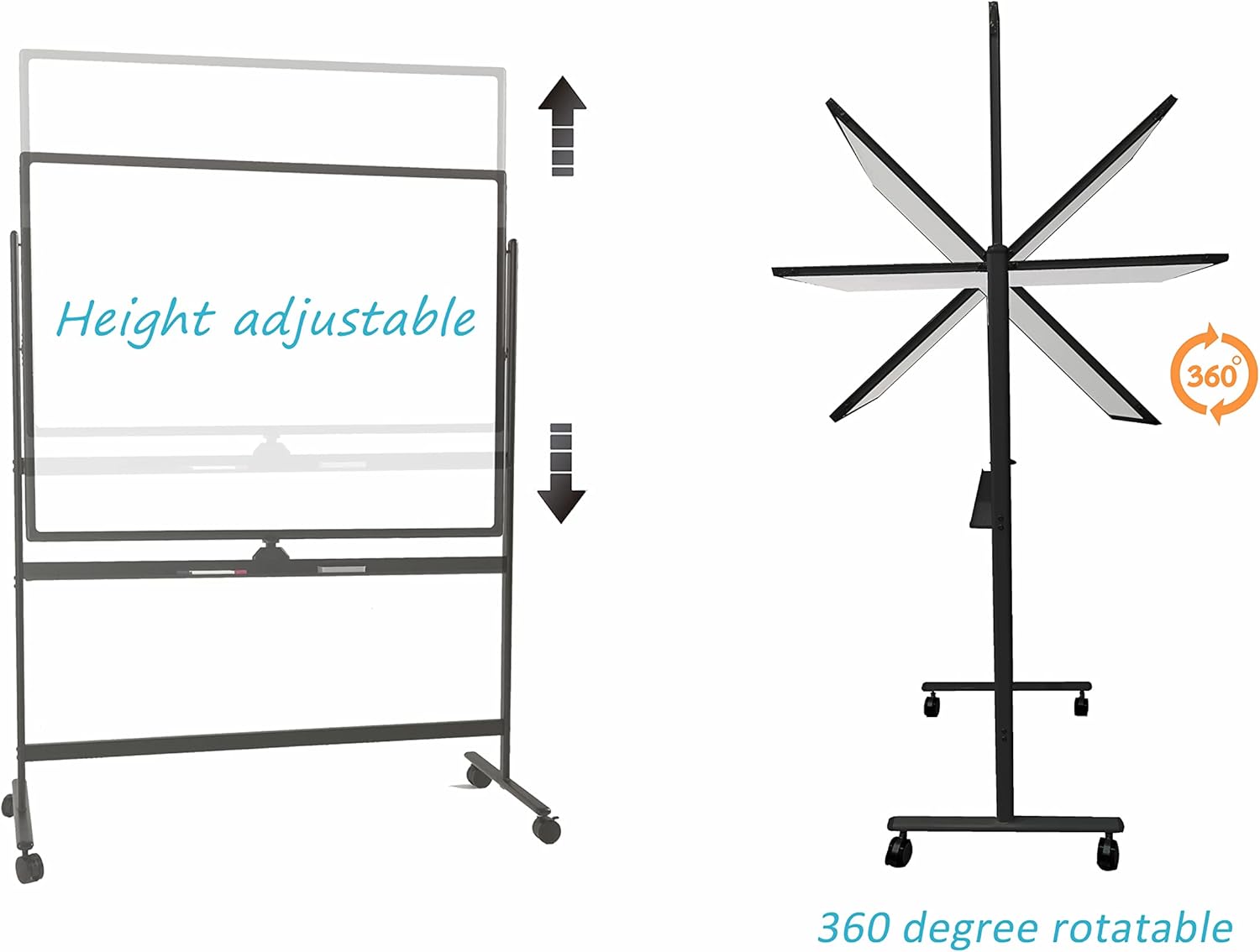 Easel-Style Dry Erase Boards Mobile 36 x 71 Inches Double Sided Whiteboard with Aluminum White Frame Pizarra Blanca Magnetica M��vil