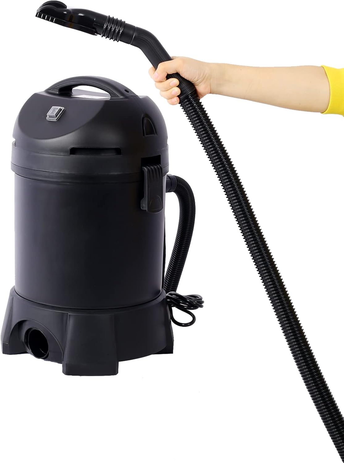 Garden Pond Vacuum Cleaner - Clean Sweep with 14ft Intake Suction Hose, 4 Extension Tubes, 3 Vacuum Nozzles, 6.5 Foot Output Hose & Debris Collection Bag | Pond Vacuum for Outdoor Ponds Black