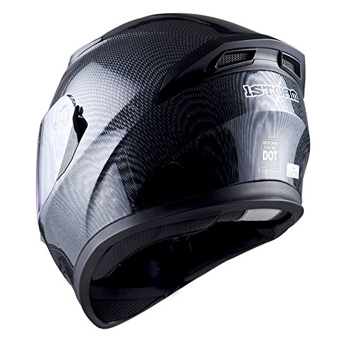 1Storm Motorcycle Full Face Dual Visor Helmet Bundle with Spoiler and Motorcycle Bluetooth Headset: HJK316 Matt Black