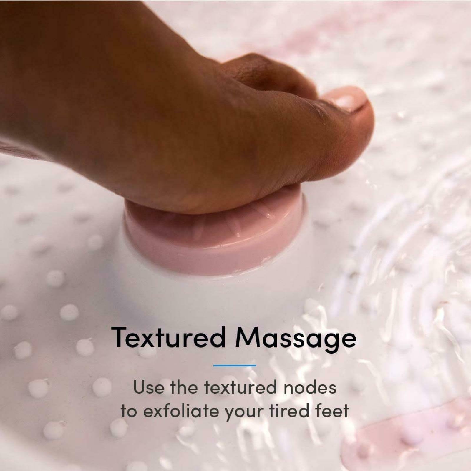 Foot Bath with Heat Maintenance Foot Massager with Bubbles at Home Portable Pedicure Foot Soak Pink (Heat Maintenance)