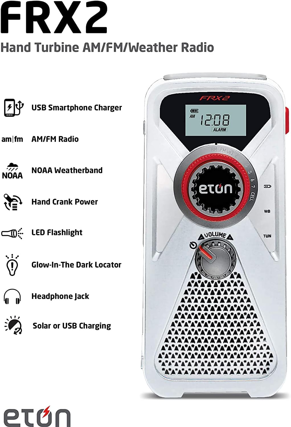 BOSS Audio Systems MR500UAB Marine Stereo & Eton Portable Weather Alert Radio Bundle. IPX 6 Weatherproof Head Unit w/ Bluetooth, USB Input, AM/FM, Aux, Play Music or Streaming Audio Apps from Phone