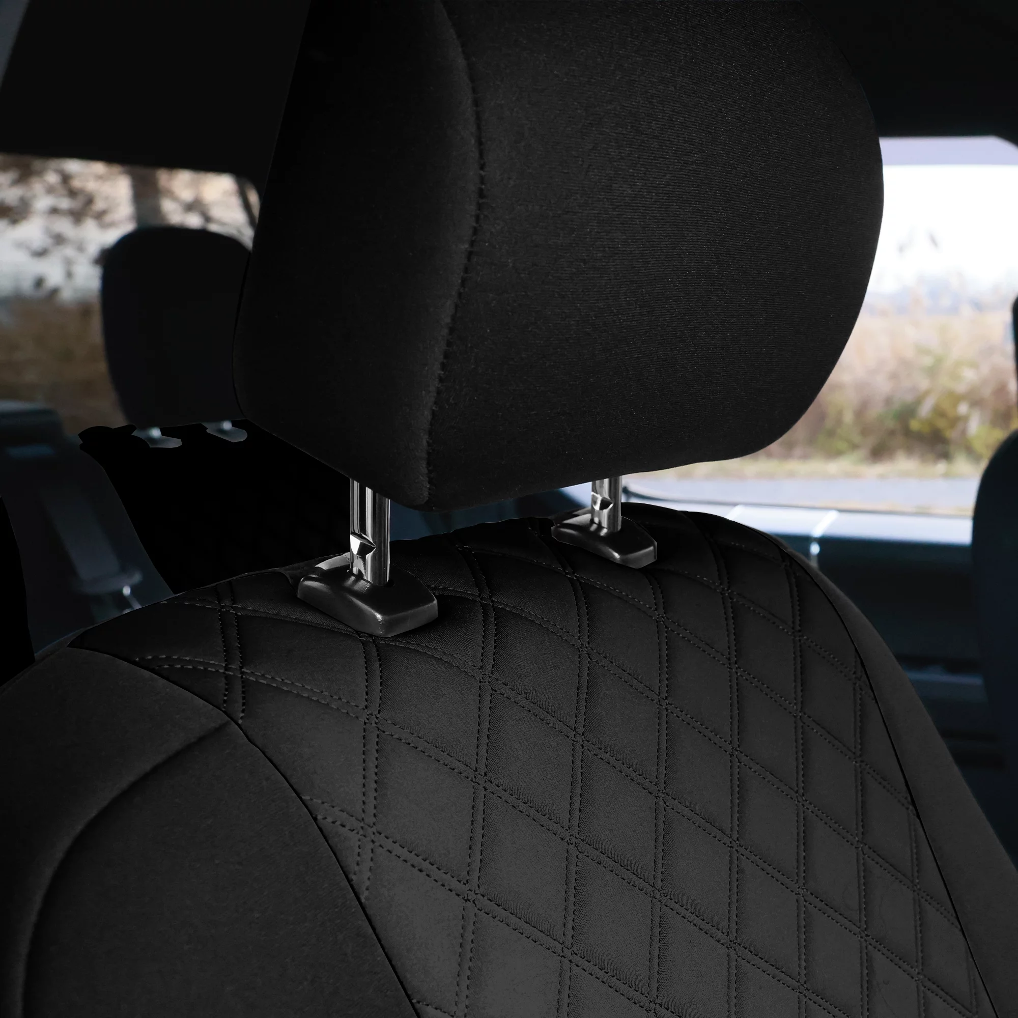 FH Group Custom Fit Neoprene Car Seat Cover for 2021-2023 ford F-150, F-250, F-350, F-450, Black Full Set Seat Covers with Air Freshener - Curated Treasures Market