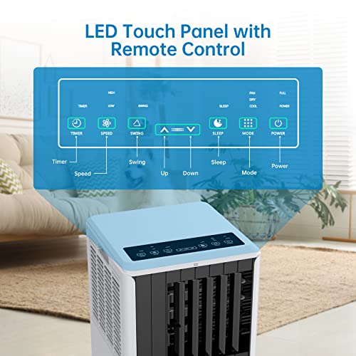 Portable Air Conditioner, Portable AC with Remote Control for Room up to 550 Sq.Ft, 3-in-1 Functions/Digital Display/24 Hrs Timer/Caster Wheels for Home/Office/Dorms