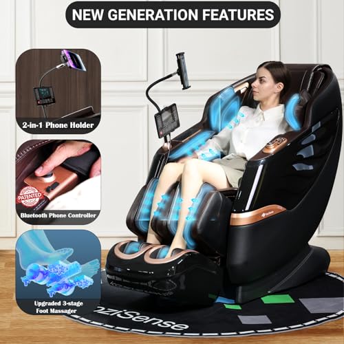 2024 Massage Chair Full Body with Heat,Full Body Zero Gravity SL-Track Shiatsu Massage Chair,Shiatsu Massage Recliner Chair with AI Control,Body Scan,Wireless Phone Charger