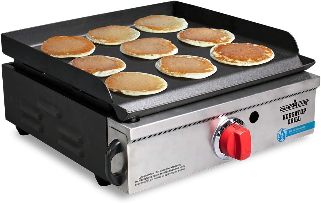 Camp Chef Versatop Portable Flat Top Grill 250 and Griddle (FTG250) - Compatible 14 Accessories