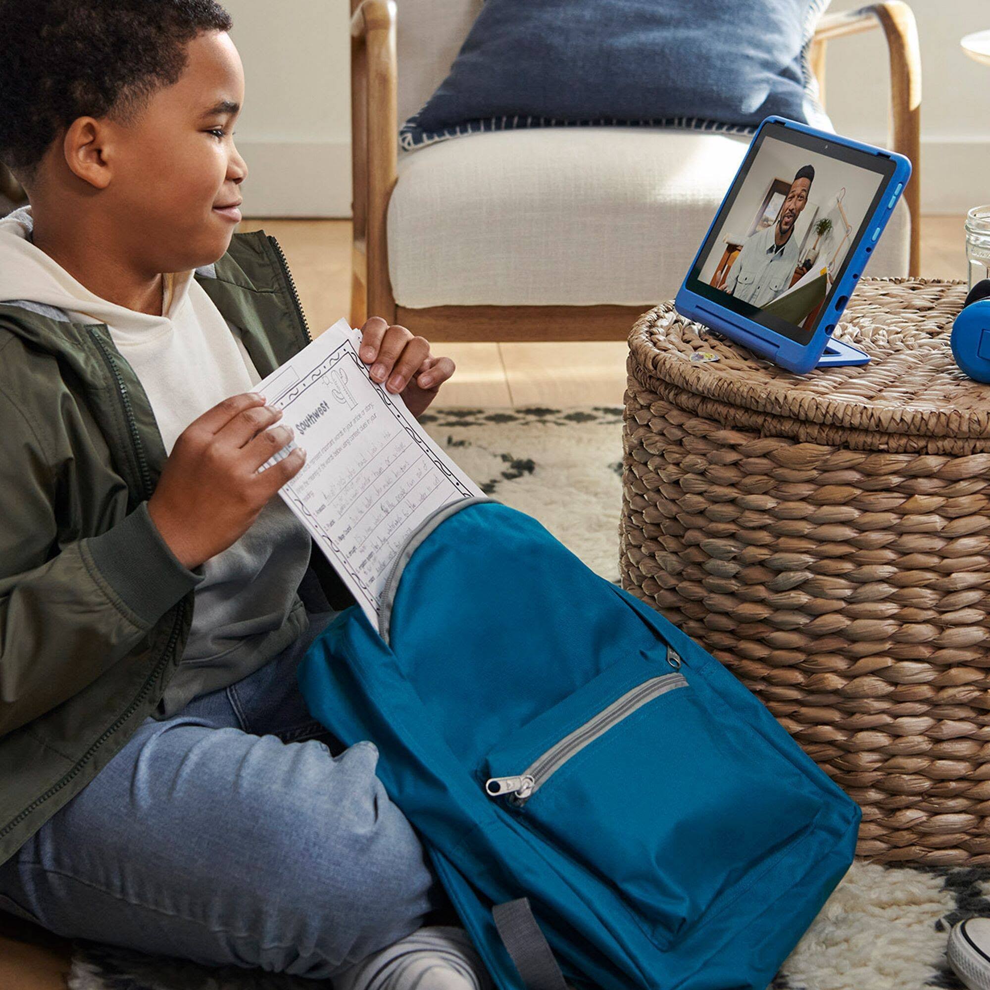 Amazon - Fire HD 10 Kids Pro - 10.1x22 - Tablet - 32 GB - Sky Blue