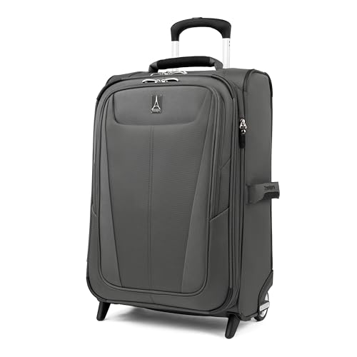 Travelpro Maxlite 5 Softside Expandable Upright 2 Wheel Carry on Luggage, Lightweight Suitcase, Men and Women, Burgundy, Carry On 22-Inch