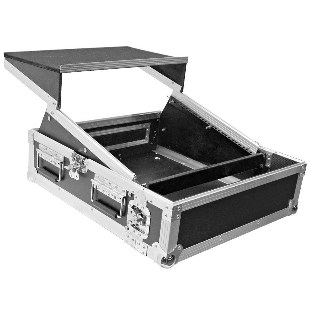 Seismic Audio Heavy Duty 2 Space ATA Rack Case with 10U DJ Mixer Top and Laptop Shelf - SATAC2x10