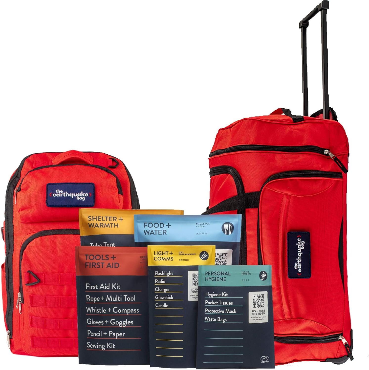 Complete Earthquake Bag - 3 Day Emergency kit for Earthquakes, Hurricanes, Wildfires, Floods + Other disasters