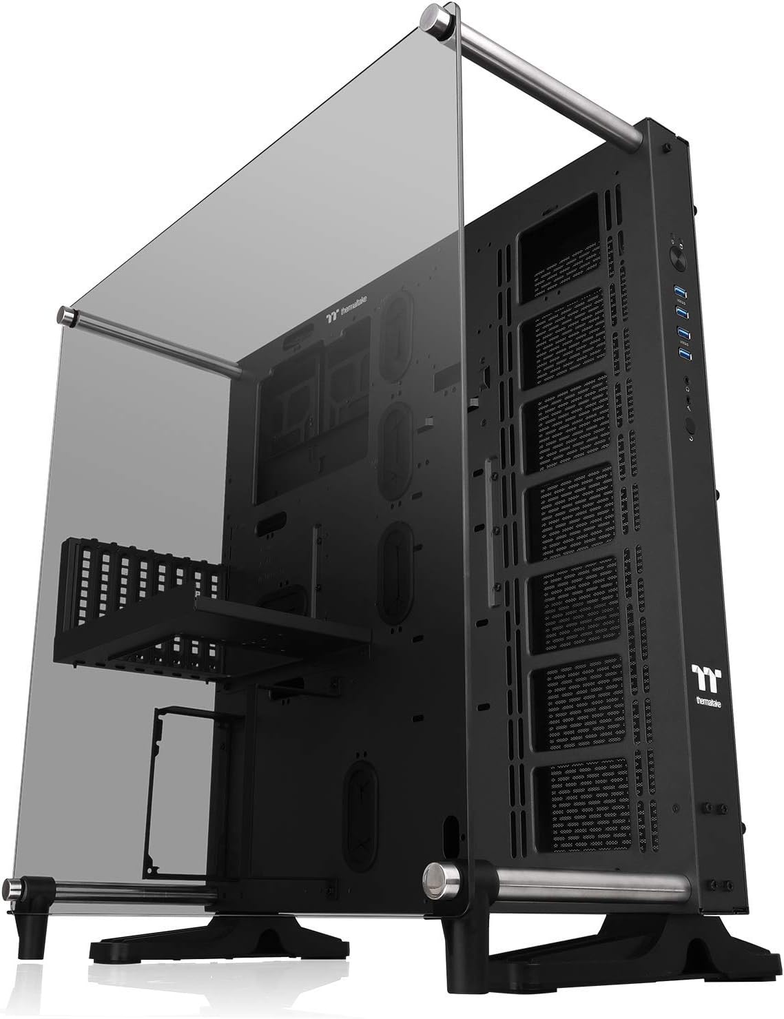 Thermaltake Core P5 Tempered Glass Titanium Edition ATX Vertical GPU Modular Gaming Open Frame Computer Case CA-1E7-00M9WN-00, Black