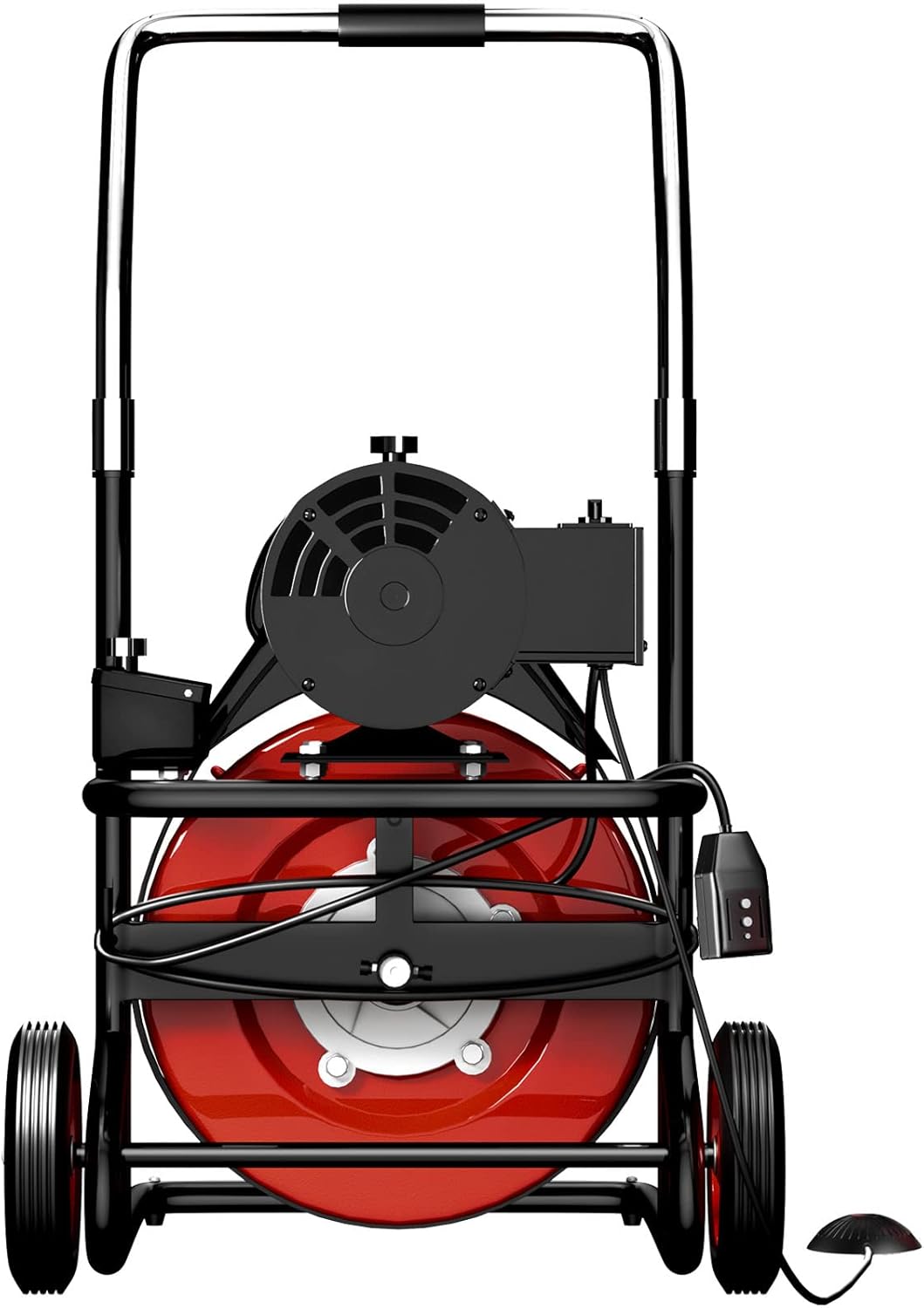 VEVOR 75 Ft x 3/8 Inch Cleaner 370W Open Drain Cleaning Machine for 1 to 4 inch Pipe, Red