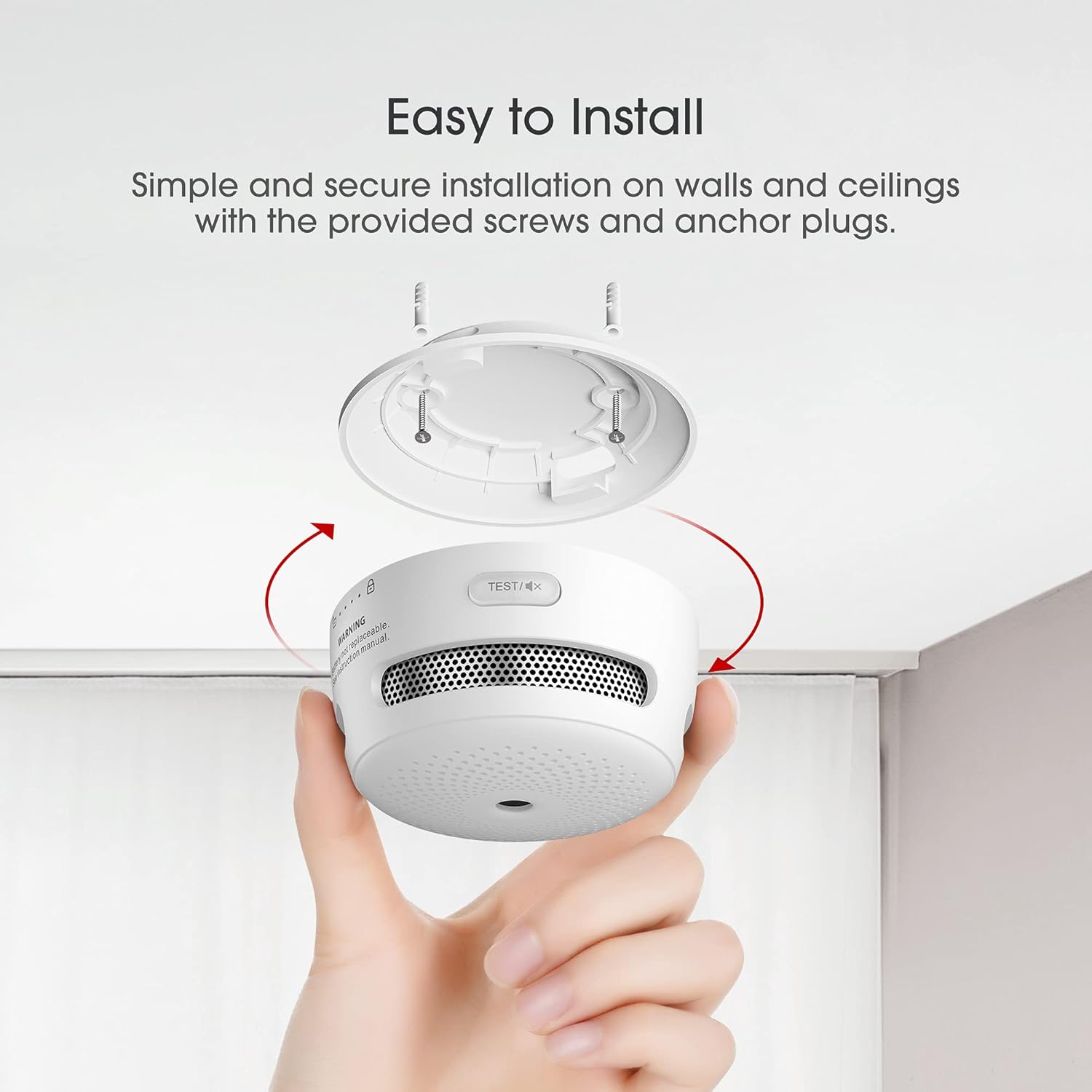 X-Sense Mini Smoke Alarm, 10-Year Battery Fire Alarm Smoke Detector with LED Indicator & Silence Button, XS01, 6-Pack