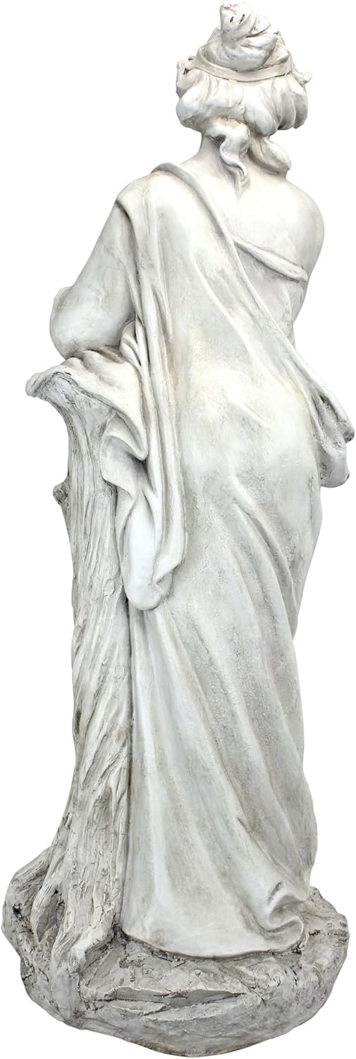 Design Toscano Winter Woman of The Four Seasons Indoor/Outdoor Garden Statue, 12 inches wide, 32 inches tall, Handcast Polyresin, Antique Stone Finish