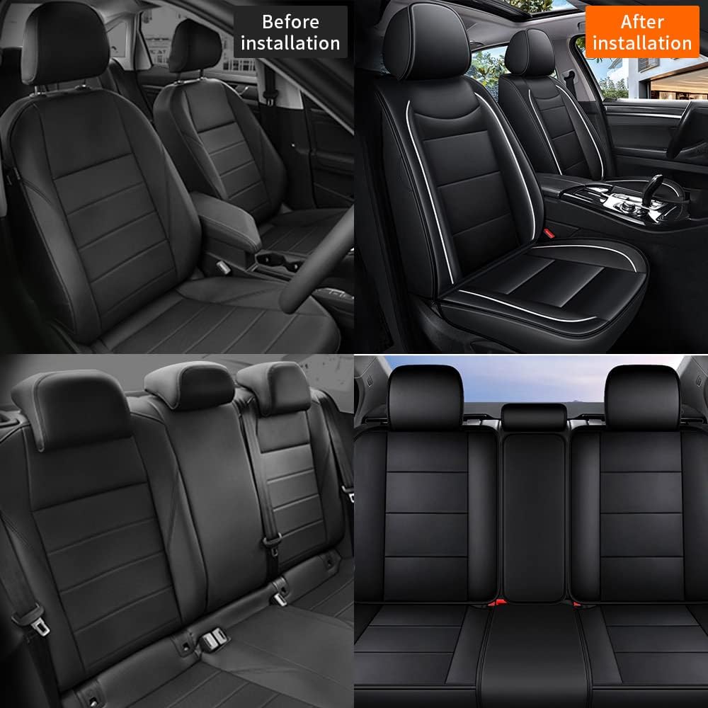 YORKNEIC Seat Cover Custom Fit for Mazda cx-5 2013-2022 Front Seats Leather Seat Protector Airbag Compatible Automotive Vehicle Cushion Cover for Mazda cx-5 Comfortable Black 2 PCs