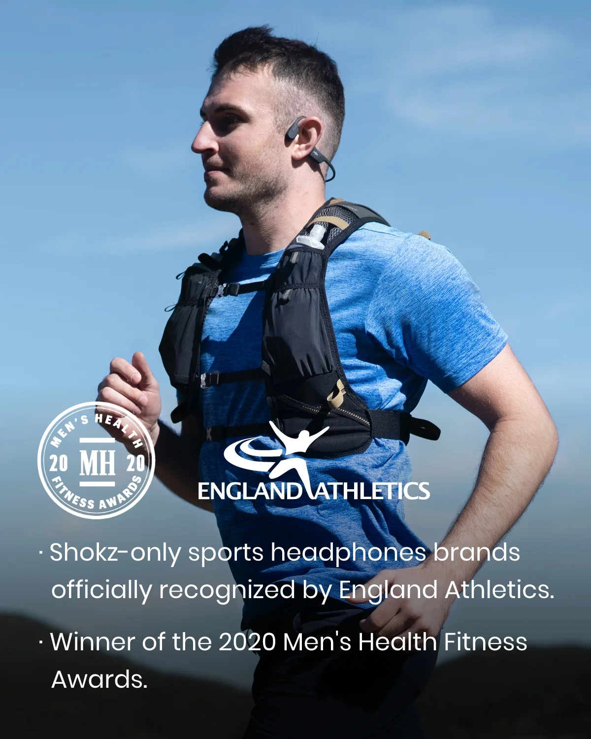 Shokz OpenRun Bone Conduction Waterproof Bluetooth Headphones for Sports with Cooling Wristband (Formerly Aeropex), Black