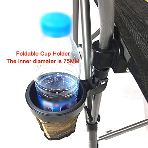 Outdoor Portable Folding Fishing Chair Heavy Duty Director Chair Leisure Beach Chair with Armrests Storage Bag Cup Holder (Army Green Blue)