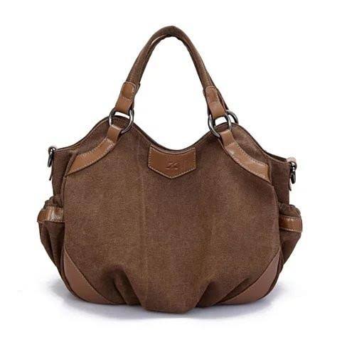 Travel Town Canvas Shoulder Bag - Sea Blue