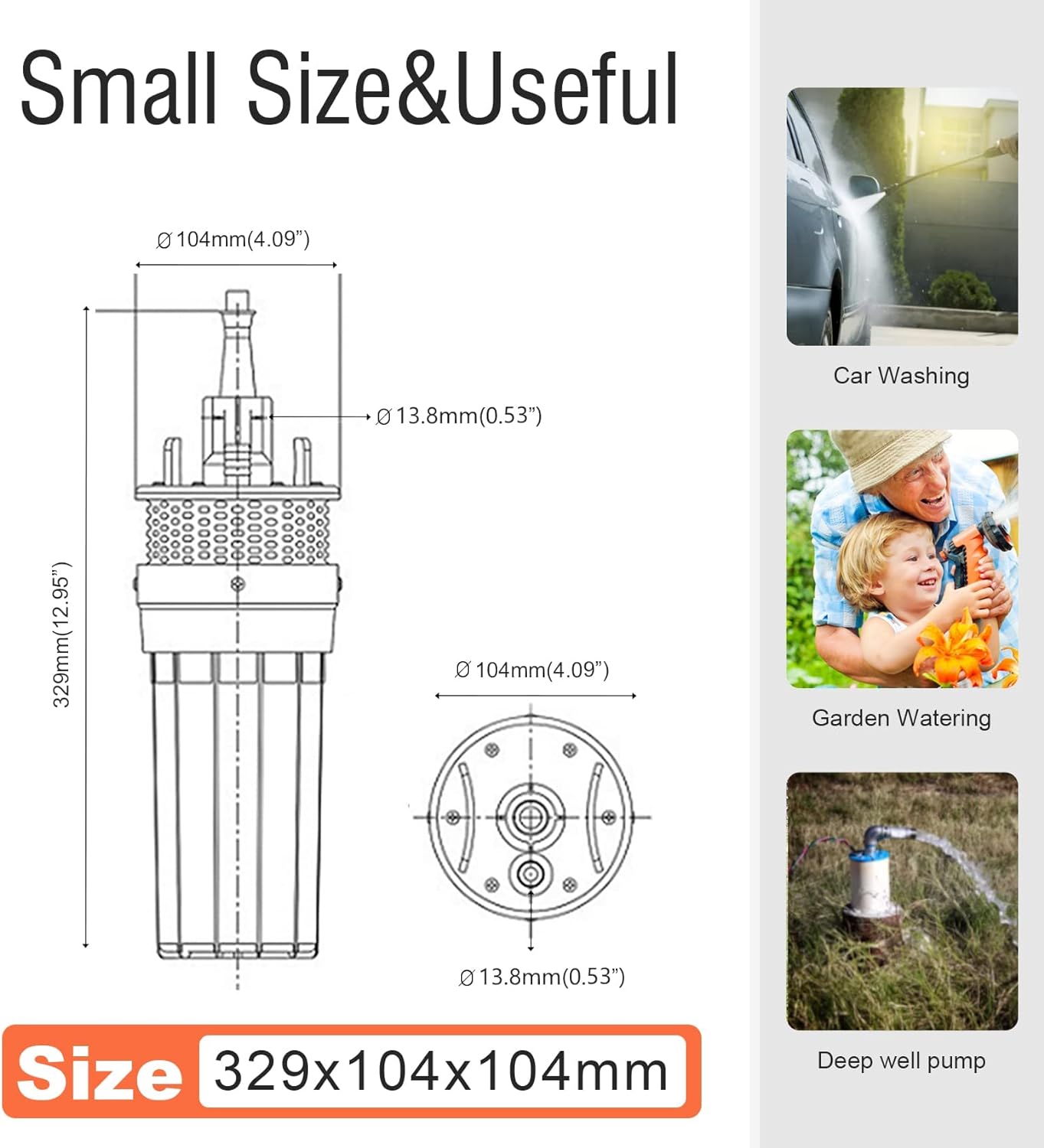 ECO-WORTHY Solar Well Pump Kit with Battery Backup, 12V Solar Water Pump + 120W Solar Panel Kit + 10Ah Battery for Well, Irrigation, Filling Water Tank-DELIVERY IN 2 PARCELS