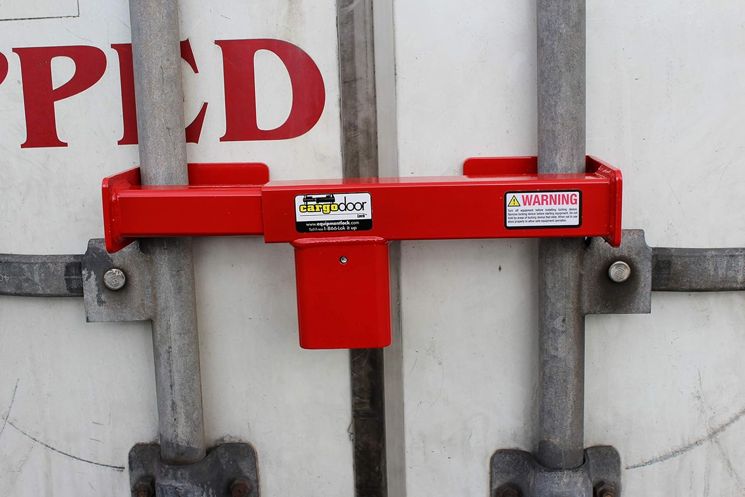 Equipment Lock Cargo Door Lock CDL - Steel Cargo Door Lock - Truck Accessories & Storage - Maximum Security Door Lock - for Semi Trailer Trucks & Containers - Safety Red