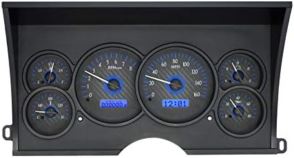 Dakota Digital 88 - 94 Chevy / GMC Pickup Truck Analog Dash Gauges Carbon Fiber Blue VHX-88C-PU-C-B