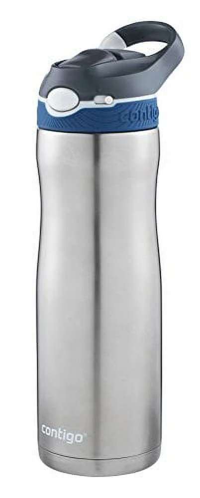 Contigo Autospout Straw Ashland Chill Vacuum-Insulated Stainless Steel Water Bottle, 20 oz., Monaco