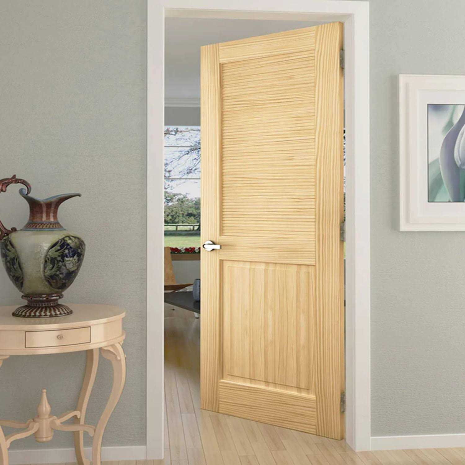 Kimberly Bay Louvered Solid Wood Unfinished Slab Standard Door