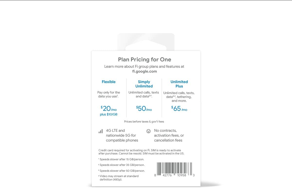 Google Fi SIM Card Kit
