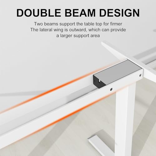 Dual Motor L-Shaped Standing Desk Height Adjustable, 59" Height Adjustable Electric Sit to Stand Desk, Stand Up Computer Desk for Home Office with Splice Board