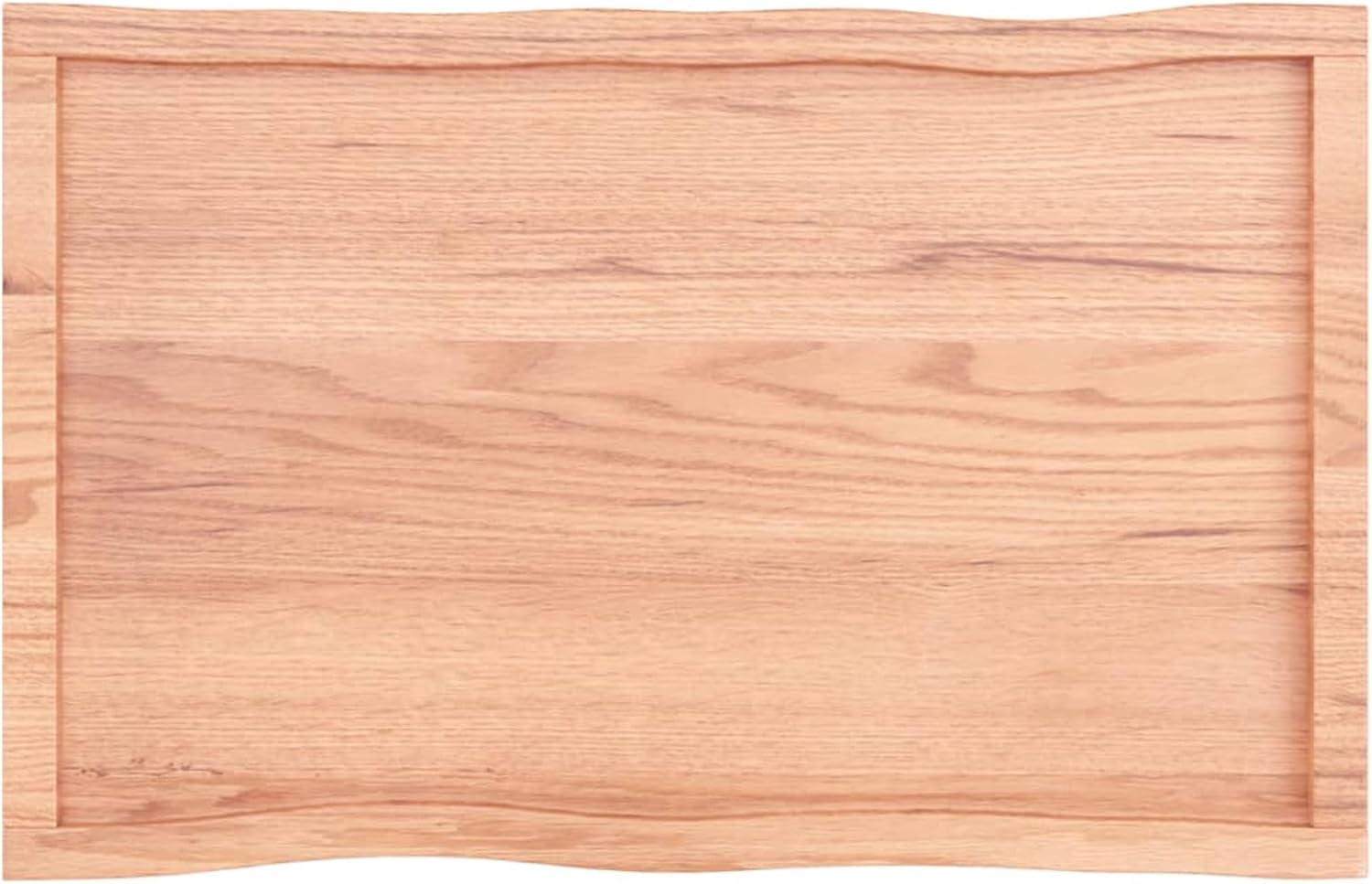 Tidyard Table Top Light Brown 39.4inx23.6inx(0.8in-2.4in) Treated Solid Wood Live Edge Replacement Tabletop, Kitchen Tabletop for Dining Tables, Coffee Tables, Garden Tables, Bar Tables, Desks