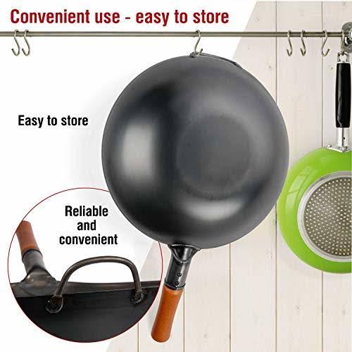 Yosukata Pre-Seasoned Carbon Steel Wok Pan ?13,5 ?Woks and Stir Fry Pans - Chinese Wok