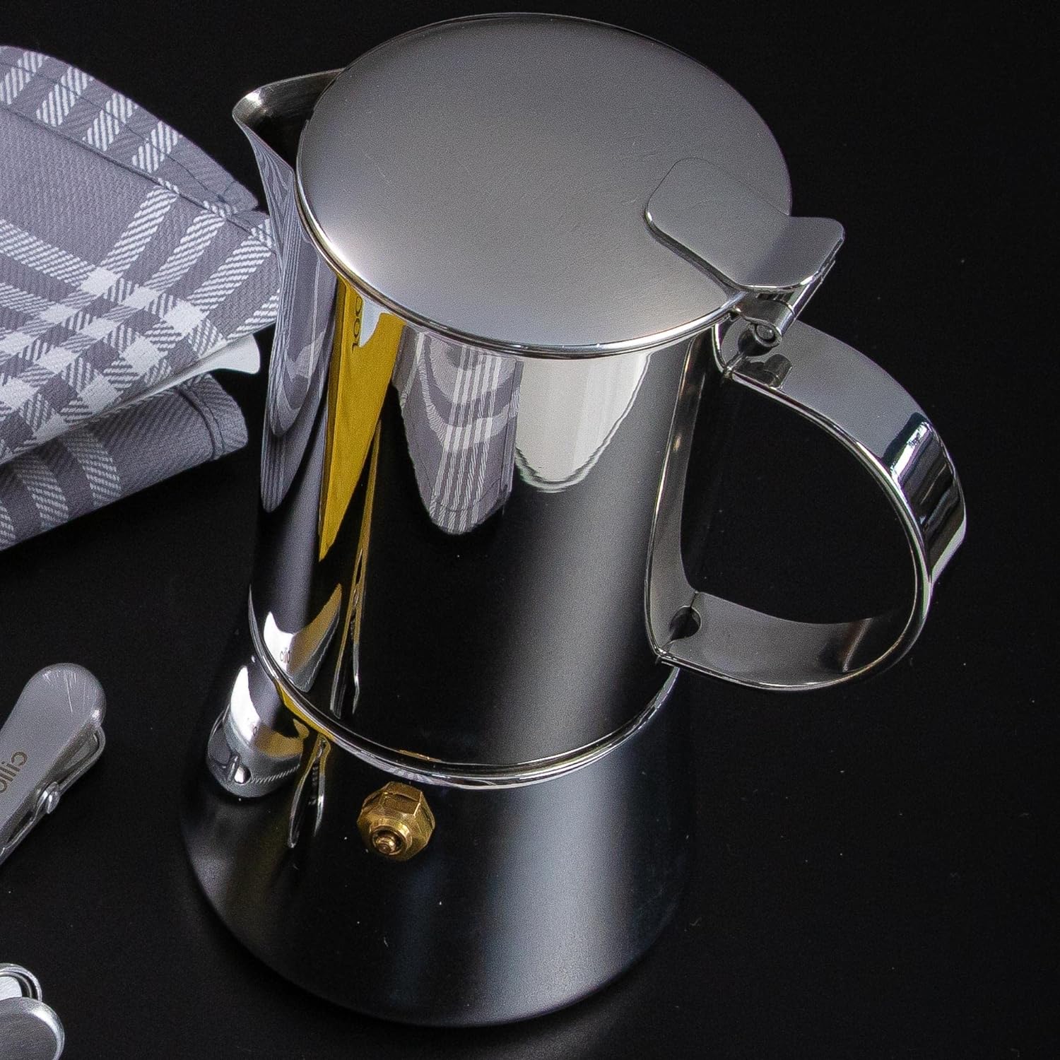 Aida Stainless Steel Stovetop Espresso Maker, Polished Stainless, 10 Cup,CI342246
