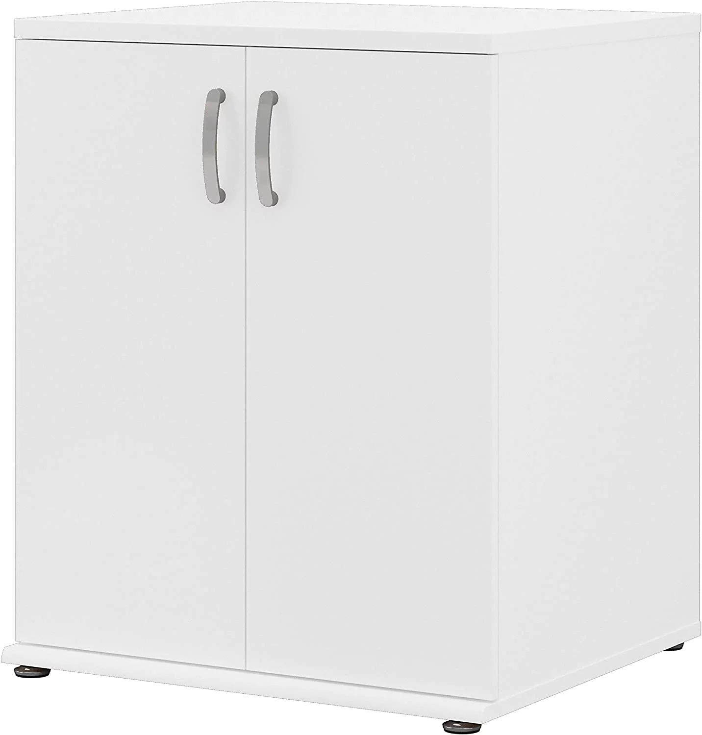 Laundry Room Storage Cabinet with Doors and Shelves, White