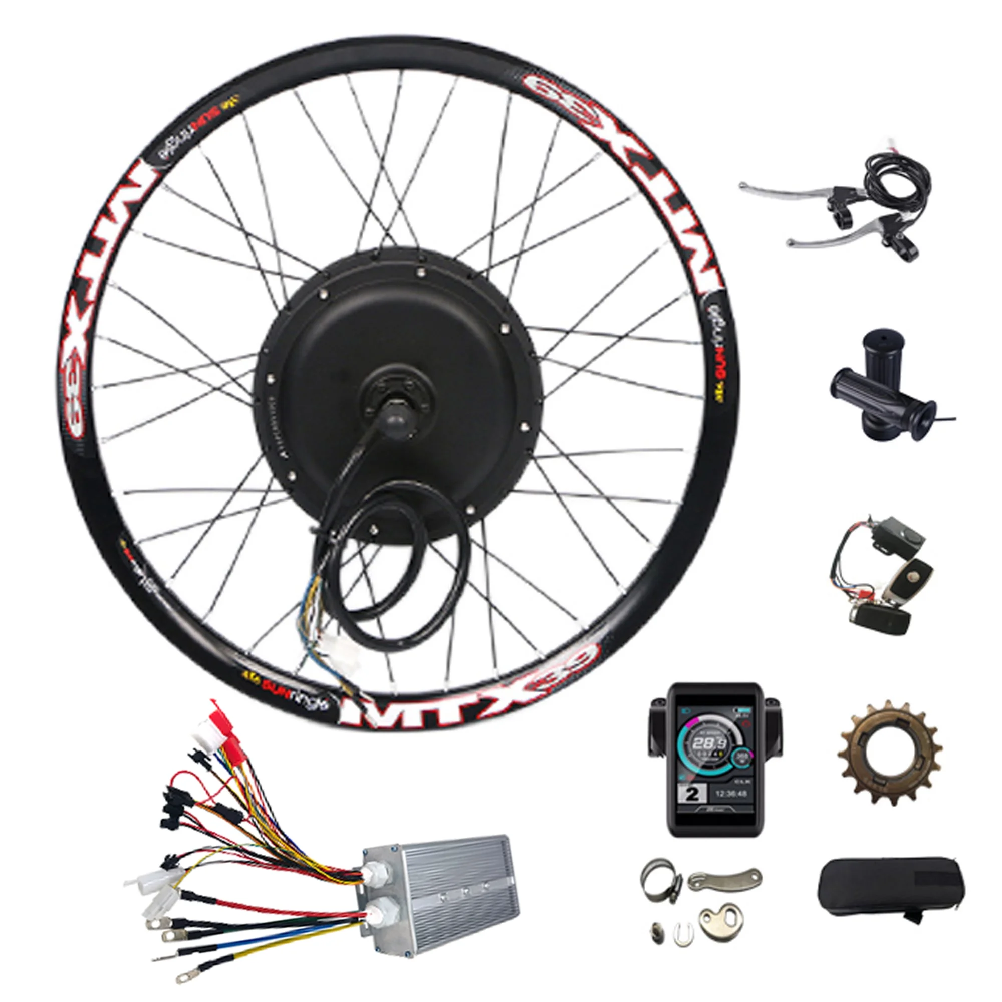 USA WAREHOUSE High Power MTX Wheel 135mm Dropout 48v 60v 72v 3000w 29" E Bike Conversion Kit for Electric Bicycle with 80A Controller