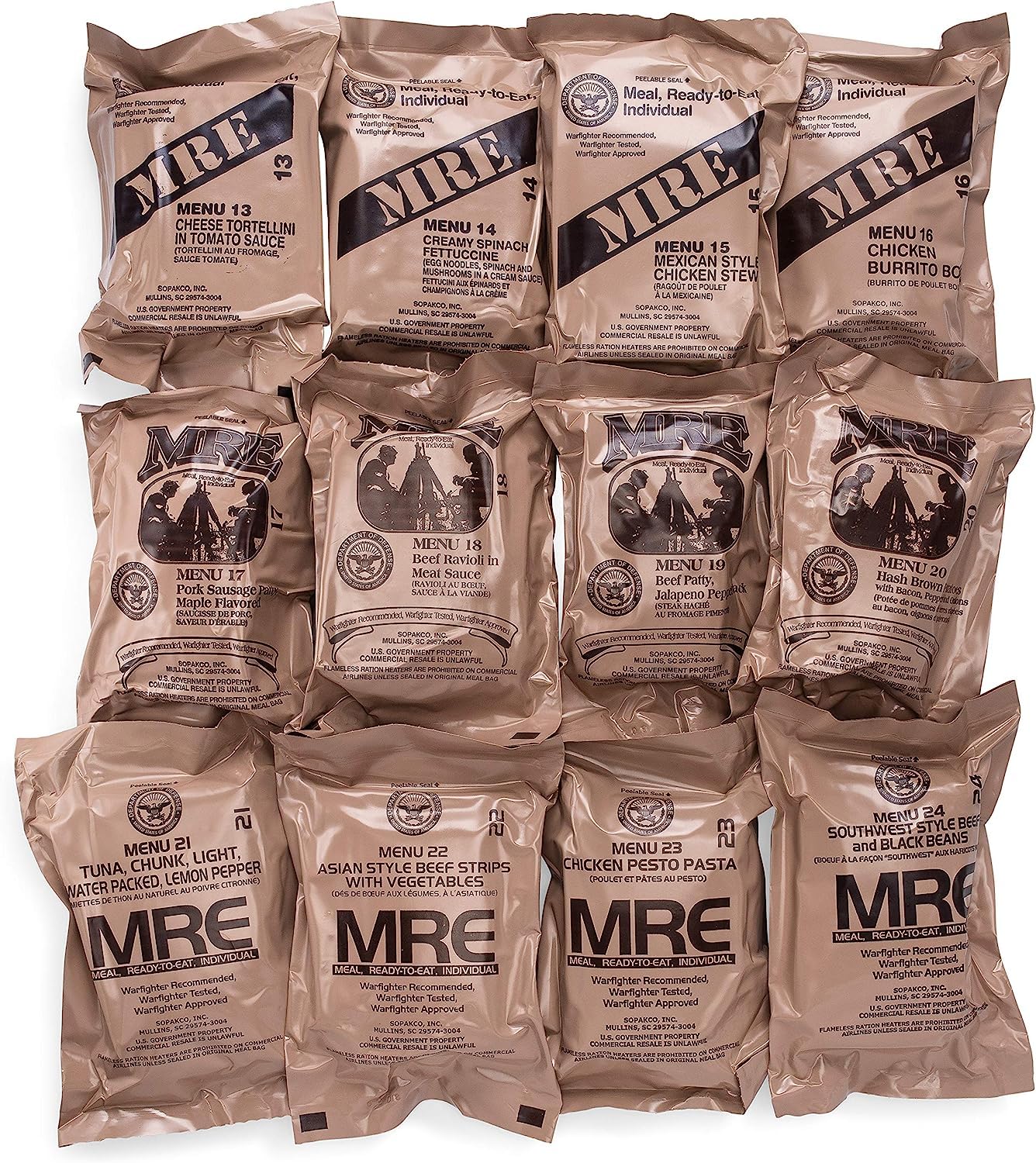 2024 Inspection Dated MRE (Meals-Ready-To-Eat) Case – Military MRE Random Case "A or B"