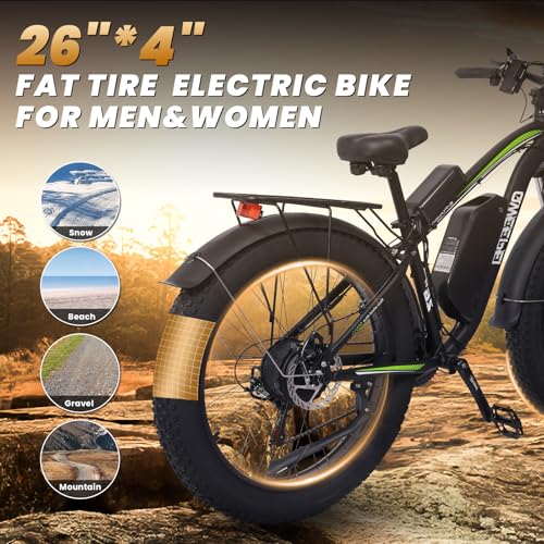 Dual Motor Ebike,37MPH Fast Electric Bike Peak 3000W/5000W 23AH Ebike for Adults UL Certified Battery Commuting Electric Bicycle 87 Miles Long Range 7-Speed 26" Fat Tire Full Suspension E Bike