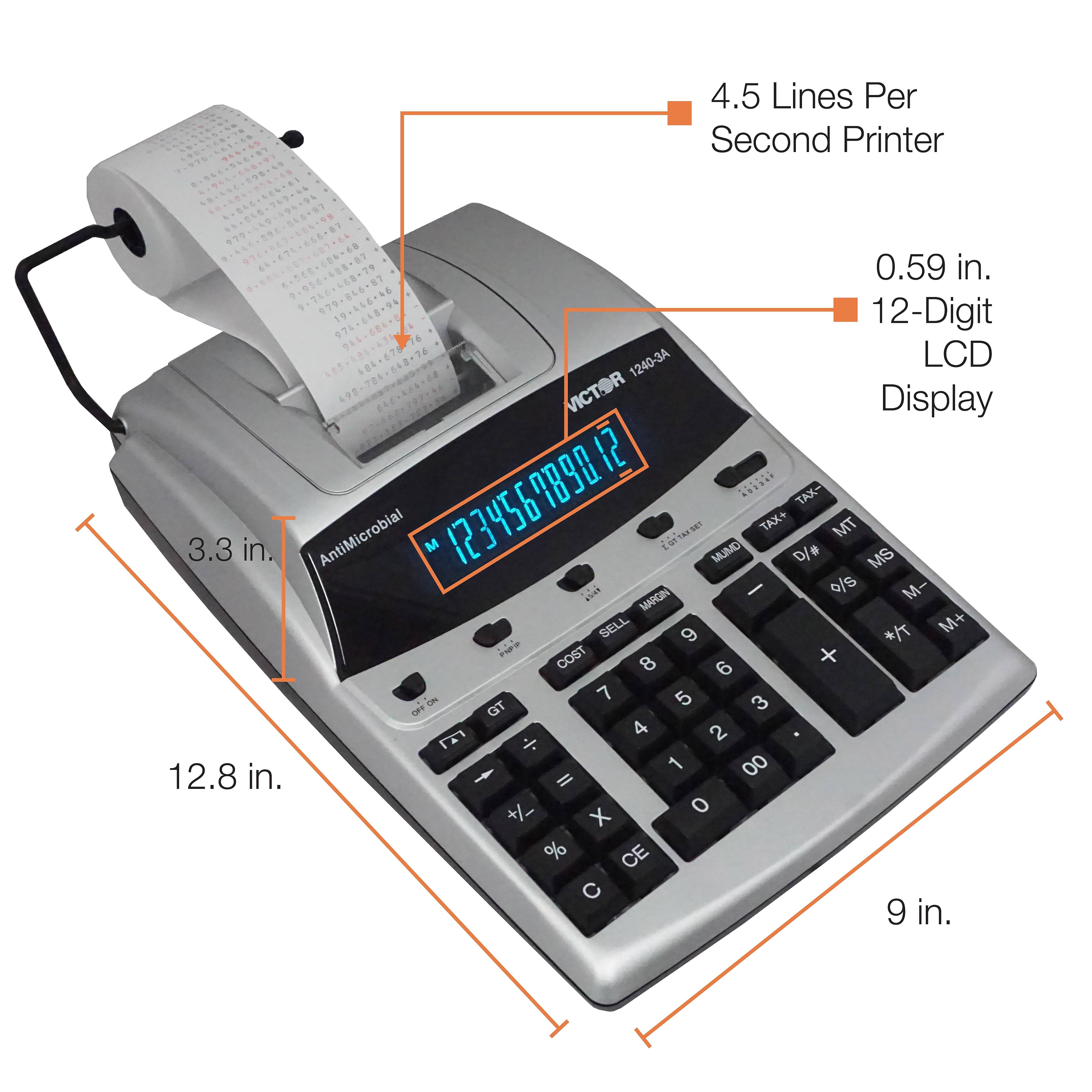 Victor 1240-3A Antimicrobial Printing Calculator - VCT12403A