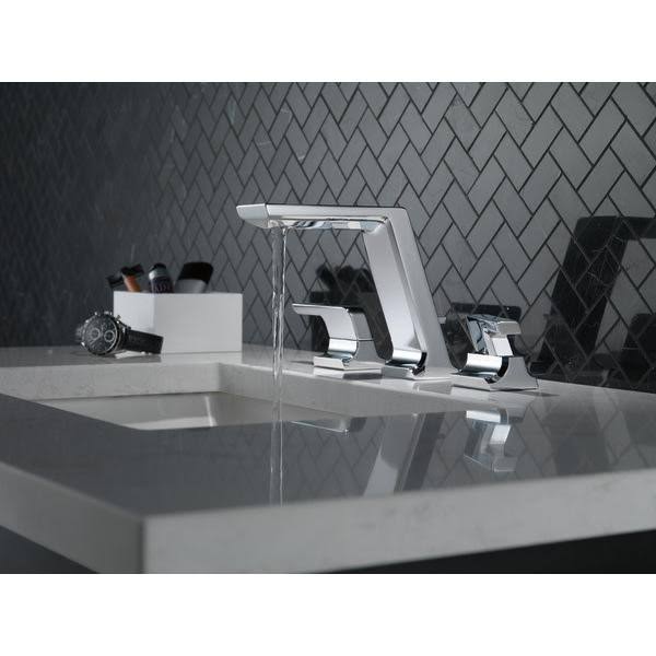 Delta Faucet 3599LF-MPU Pivotal 1.2 GPM Widespread Bathroom Faucet with Metal Drain Assembly - Black Stainless