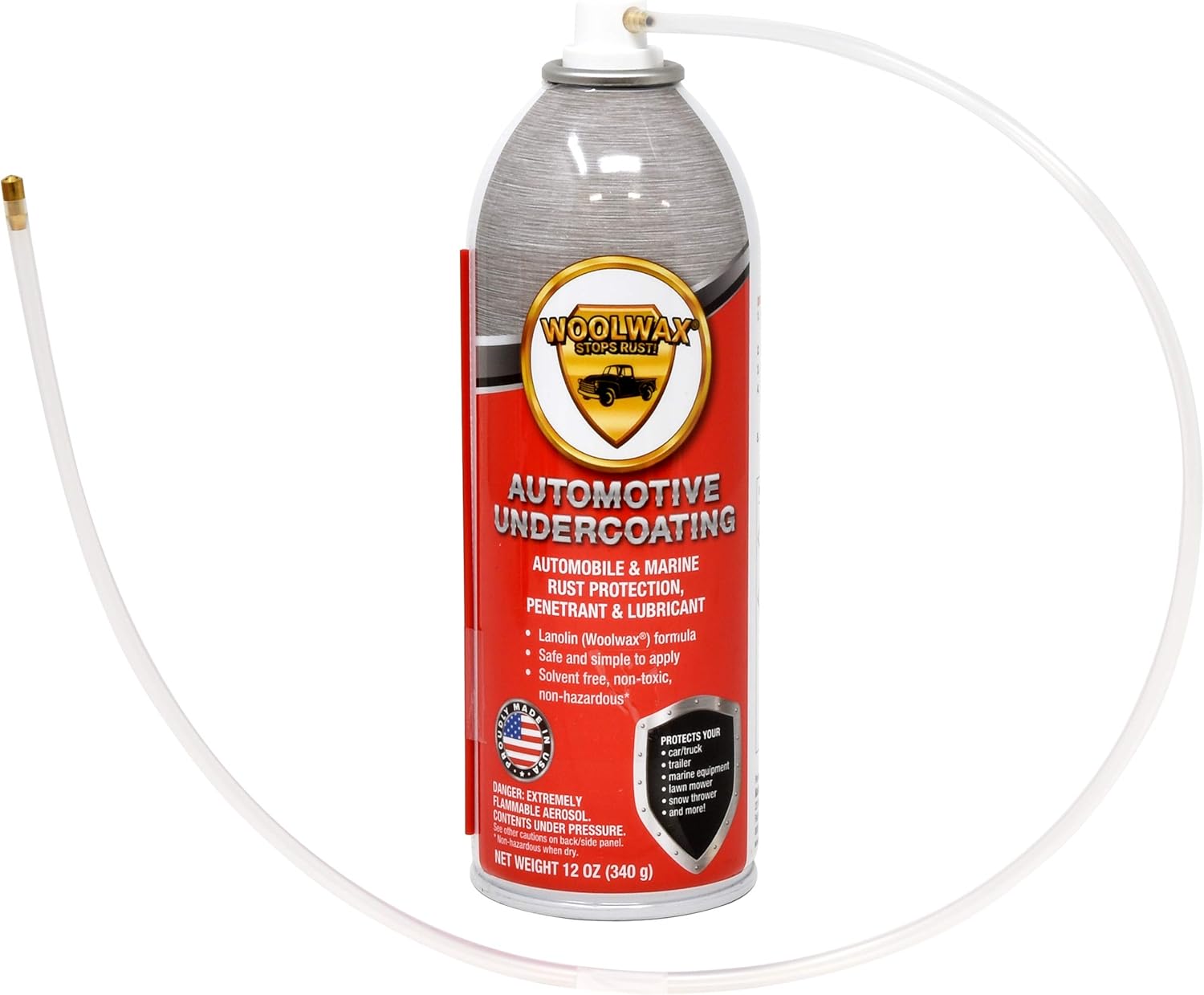 woolwax 12 Oz Undercoating Protection Aerosol Spray Can 3 Pack, Rust Inhibitor and Prevention, Anti Corrosion Multi Purpose Penetrant and Lubricant, Spray Can Extension Wand Included Pack of 2