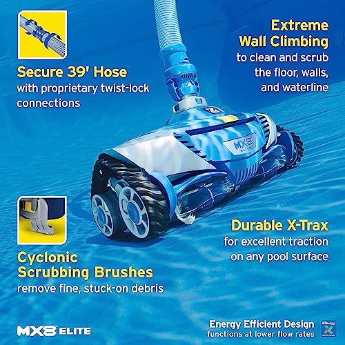 Zodiac MX8 Suction Pool Cleaner for All In-Ground Pool Surfaces, 39 ft reach, Excellent Traction for All Surfaces