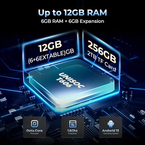 HOTWAV R7 Rugged Tablet Android 13, 15600mAh 10.1 Inch HD+ 12GB+256GB/(2TB TF) Waterproof Tablet PC, 16MP+16MP Camera Octa-Core IP68&IP69K/Dual SIM 4G/5G WiFi/Face ID/GPS/OTG/Widevine L1 (Gray)