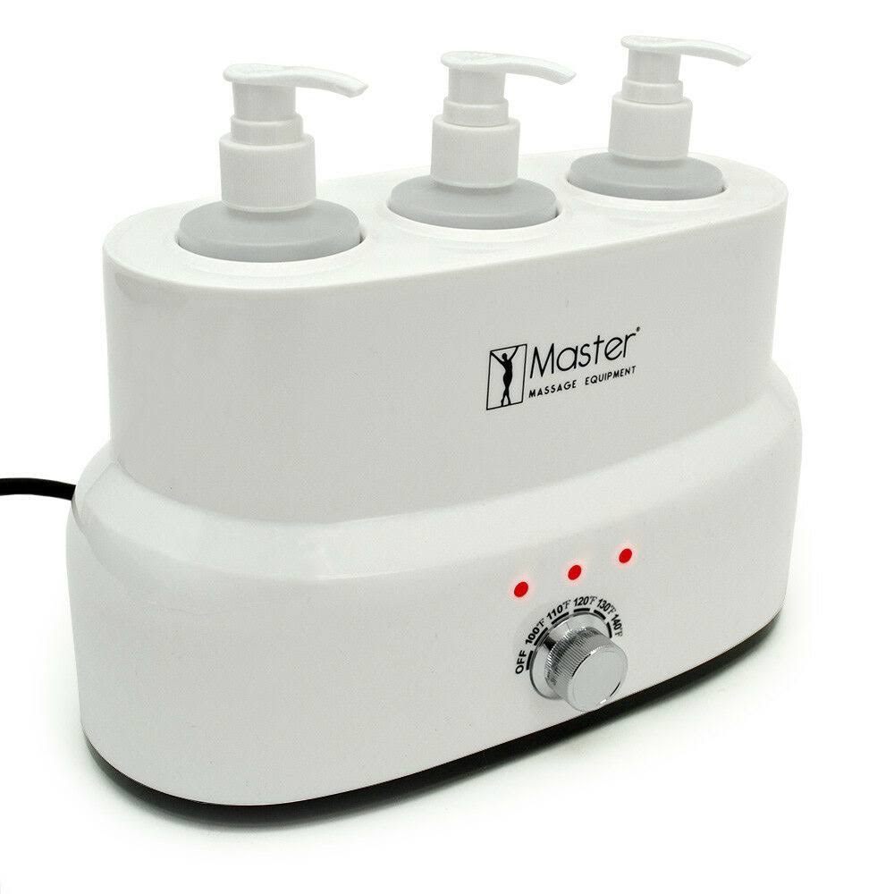 Master Massage 3 Bottle Oil Lotion Bottle Warmer W Auto-Temperature