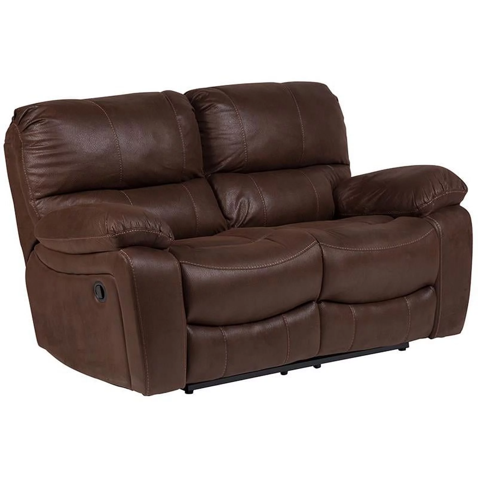 Corvallis Transitional Leather-Look Microfiber Reclining Loveseat - Brown