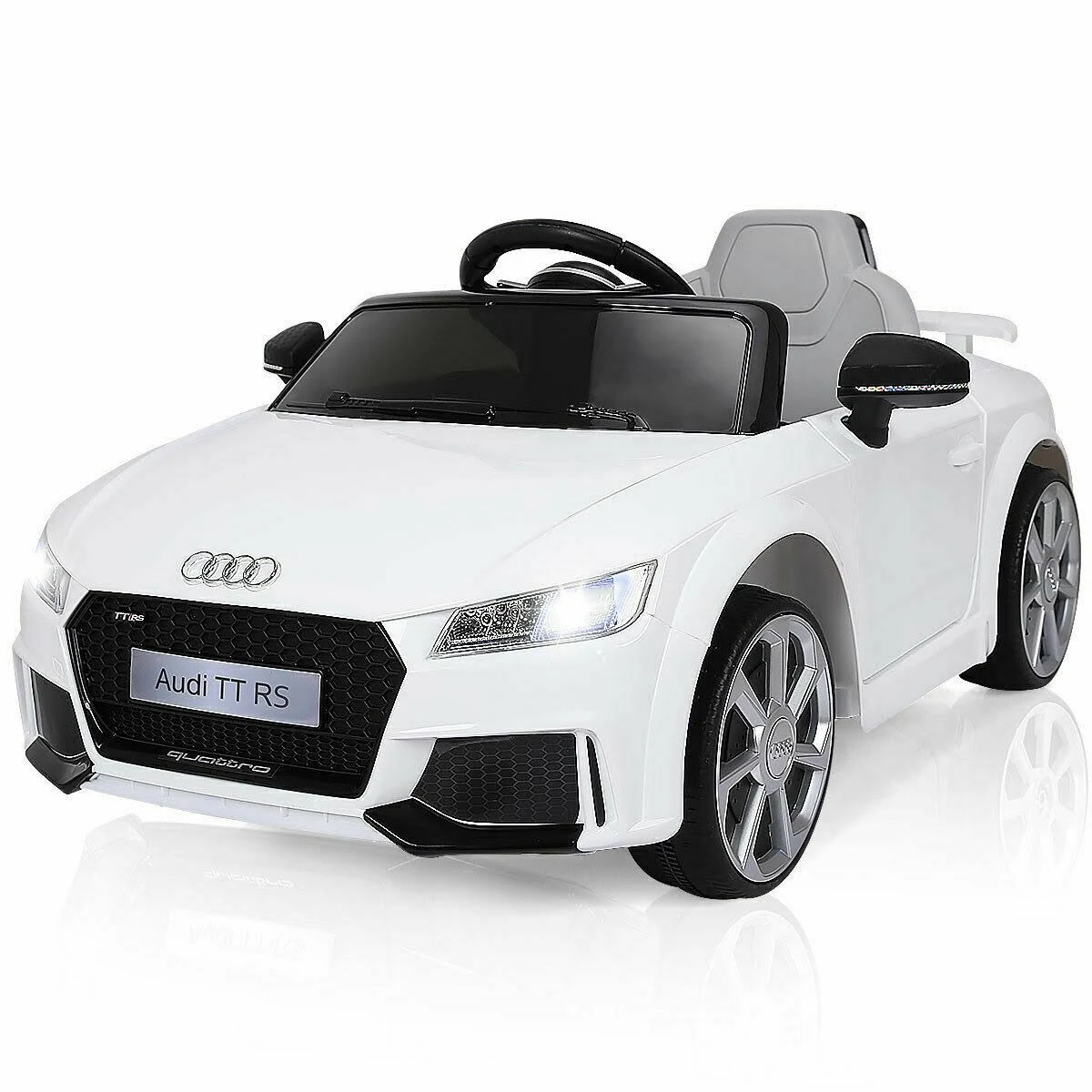 Gymax 12V Audi TT RS Electric Kids Ride on Car Licensed Remote Control MP3, White