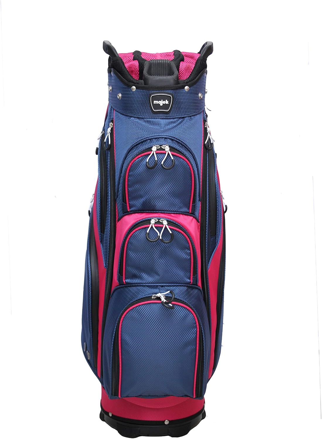 Majek Premium Ladies Navy Blue Pink Golf Bag 9.5 inch 14-Way Friendly Separator Top with Putter Sleeve