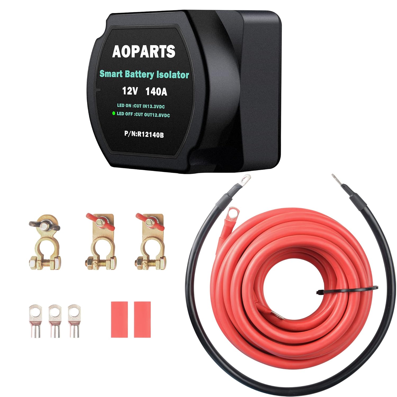 Smart Dual Battery Isolator,12V 300Amp Voltage Sensitive Relay, 5 Year Warranty Battery Isolator Fits ATV UTV 4WD RZR RV Car Watercraft Marine Boat Truck Caravan Camping (R12300B)