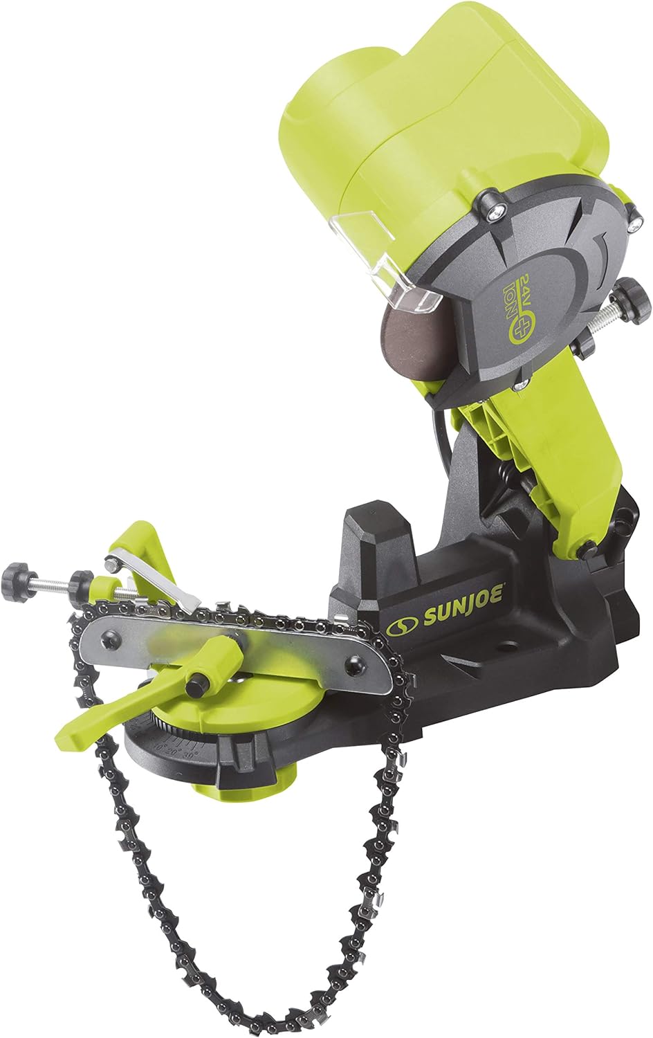 Sun Joe 24V-CSSHRP-LTE 24-Volt Cordless Chainsaw Sharpener, Kit (w/2.0-Ah Battery + Quick Charger)
