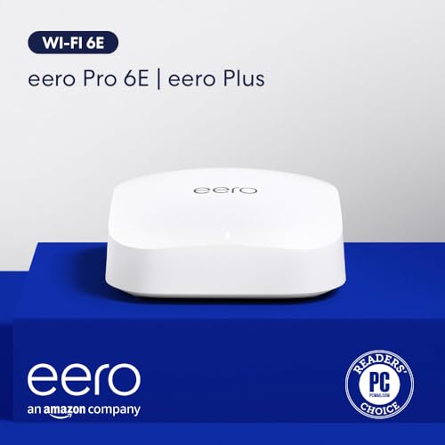 Amazon eero Pro 6E mesh wifi system - Supports internet plans up to 2.5 Gbps, Coverage up to 4,000 sq. ft., Connect 100+ devices, 2-pack